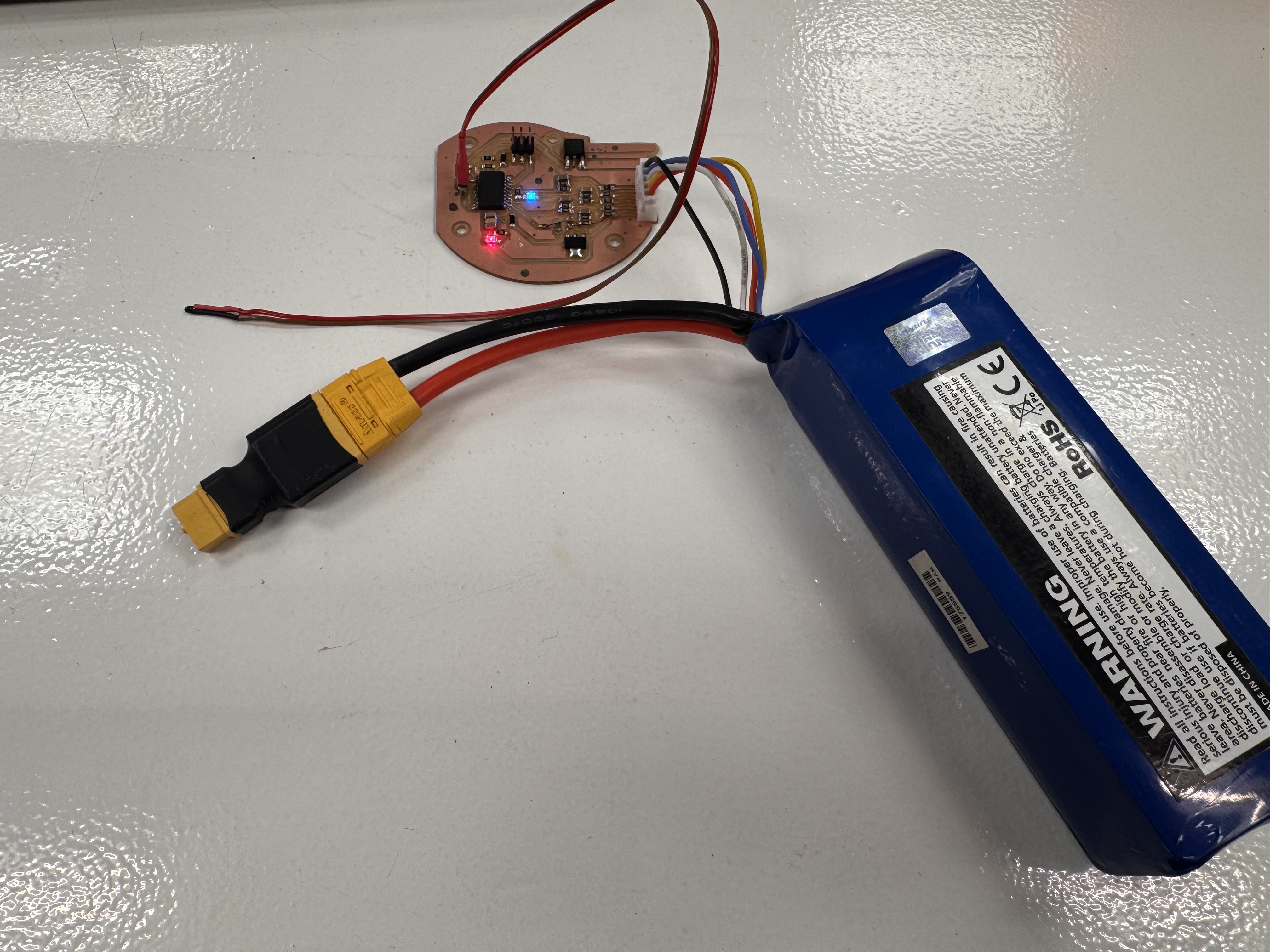 testing the board with battery connection