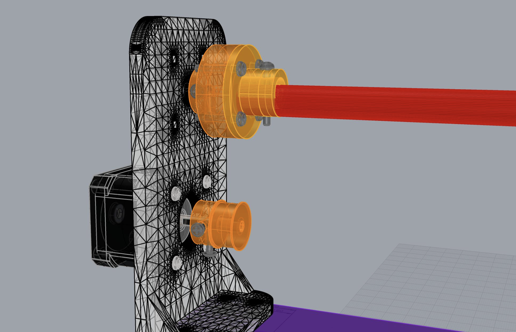 Axle bearing mount model