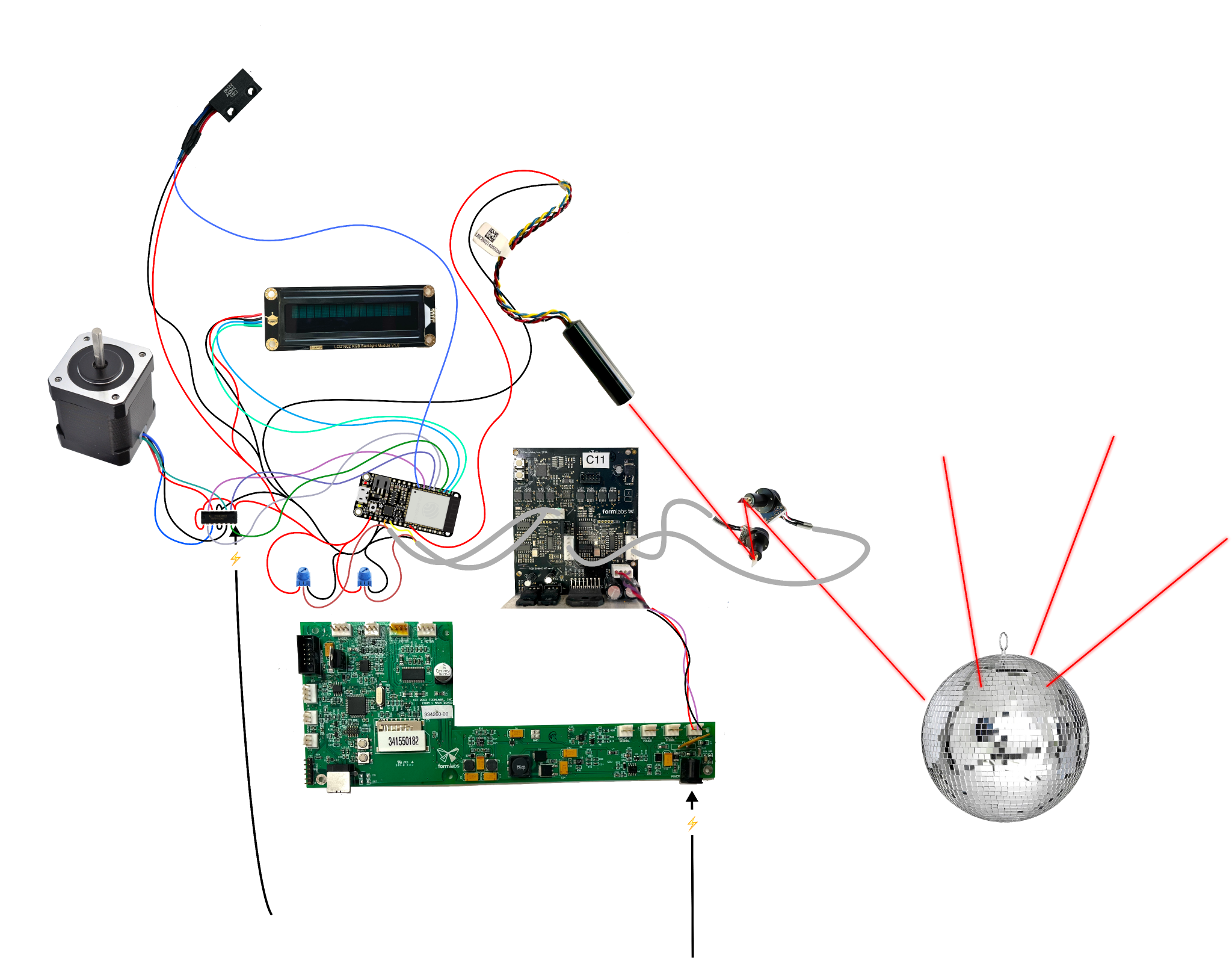 Wiring schematic of the party box